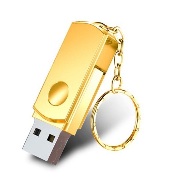 2TB USB 3.0 Flash Drive, Waterproof Aluminum Thumb Drive with Keychain for Photo, Video & File Backup, Silver or Gold