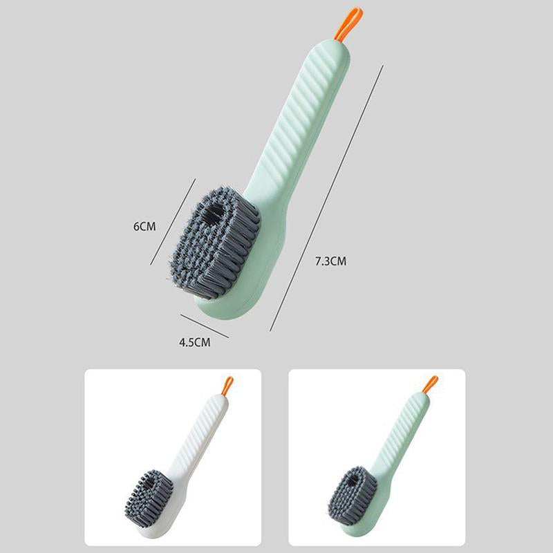 Soap-Dispensing Shoe Brush, 2 Pack Cleaning Brush with Refillable Liquid Handle for Sneakers, Boots & Scrubbing