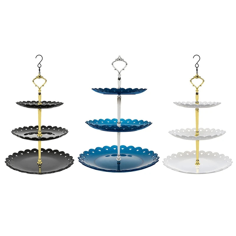 Hanging Bird Feeder and Bath, 3-Tier Outdoor Wild Bird Feeder with Bath for Garden and Patio, Weatherproof, 3 Colors