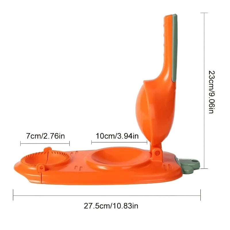 2-in-1 Dumpling Maker Press, Dumpling Mold and Wrapper Cutter for Homemade Dumplings, Wontons, Empanadas & Ravioli