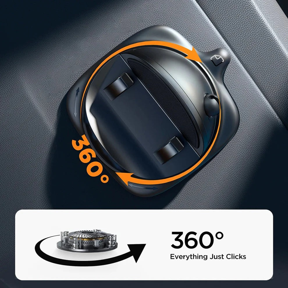 Rotating Car Phone Holder, 360-Degree Dashboard and Air Vent Mount for Phones 4 to 6.5 Inches, Tool-Free Install