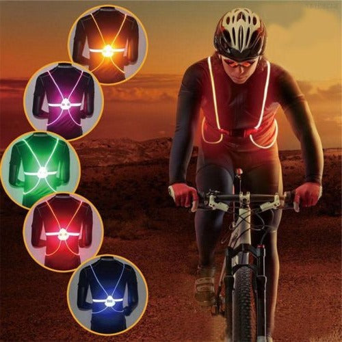 Reflective LED Safety Vest, Rechargeable High-Visibility Light-Up Vest for Night Running, Cycling and Dog Walking, 5 Colors