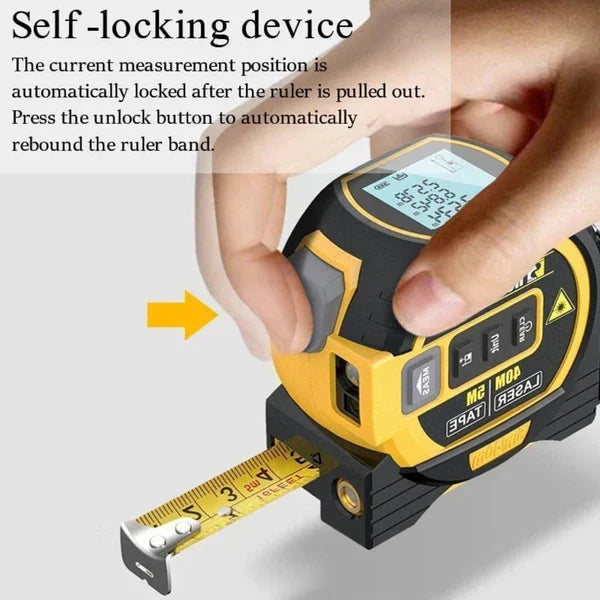 Infrared Laser Tape Measure, 2-in-1 Laser Distance Meter with 16.4ft Tape and Backlit LCD for Construction & DIY, 2 Colors