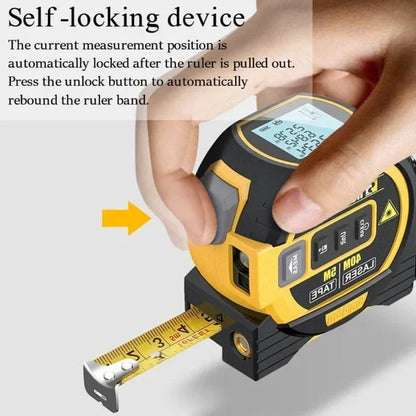 Infrared Laser Tape Measure, 2-in-1 Laser Distance Meter with 16.4ft Tape and Backlit LCD for Construction & DIY, 2 Colors