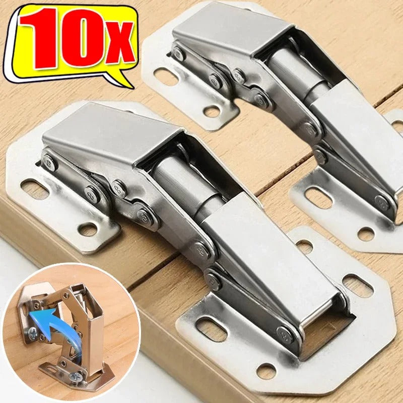 Soft-Close Cabinet Hinges, 10 Pack Hydraulic Concealed Kitchen Cabinet Door Hinges, 90-Degree Nickel Steel, No-Slam Close