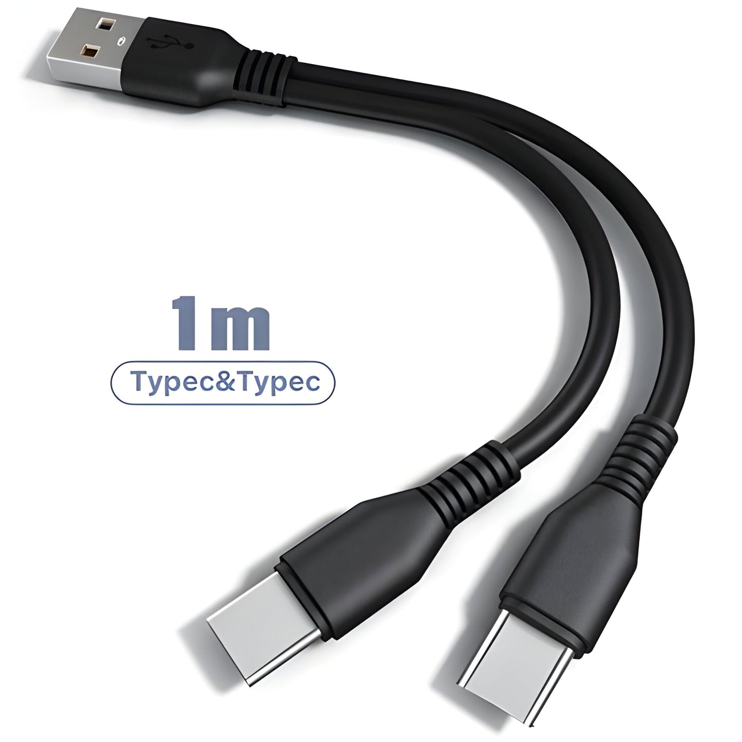 2-in-1 Multi-Port Charging Cable, USB-C and Micro USB Fast Charging Cord for Samsung, Xiaomi, Huawei & Android Phones