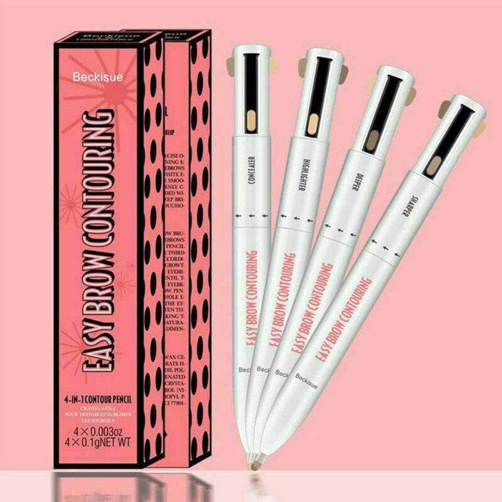 4-in-1 Eyebrow Pen, Waterproof Long-Lasting Brow Pencil to Shape, Fill, Conceal and Highlight, 3 Shades