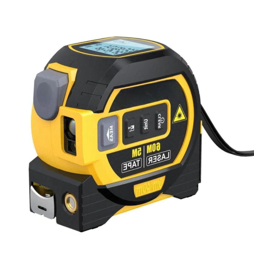 Infrared Laser Tape Measure, 2-in-1 Laser Distance Meter with 16.4ft Tape and Backlit LCD for Construction & DIY, 2 Colors