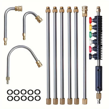 Telescoping Pressure Washer Wand Set, 8-10 ft Extendable Power Washer Wand for Roof, Gutter and Wall Cleaning, 4000 PSI