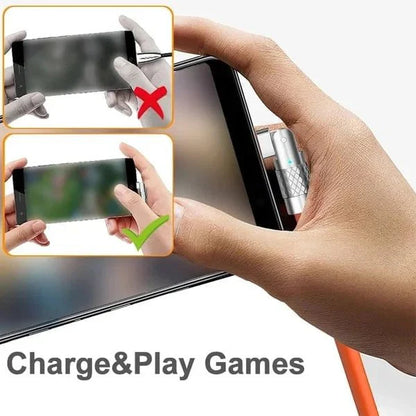 180-Degree Rotating Fast Charging Cable, 120W USB-C, Micro USB & Lightning Gaming Charger Cord with Data Sync, 3 Colors