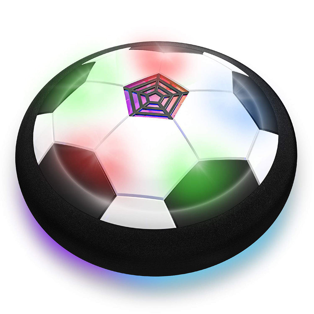 Light-Up Hover Soccer Ball, 2 Pack LED Air-Powered Floating Football with Foam Bumper for Indoor Play, Kids & Toddlers