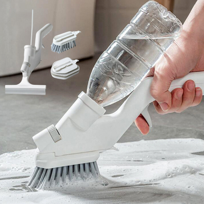 4-in-1 Bathroom Floor and Wall Cleaner, Modular Scrub Brush with Extension Handle for Tile, Floor and Wall Cleaning