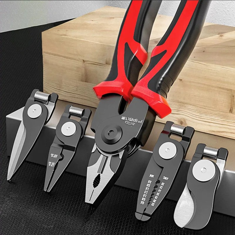 5-in-1 multifunctional pliers set with interchangeable heads