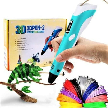 3D Printing Pen Starter Kit for Kids, Child-Safe Cool Doodle Pen with Non-Toxic Filament for Ages 3+, 2 Colors