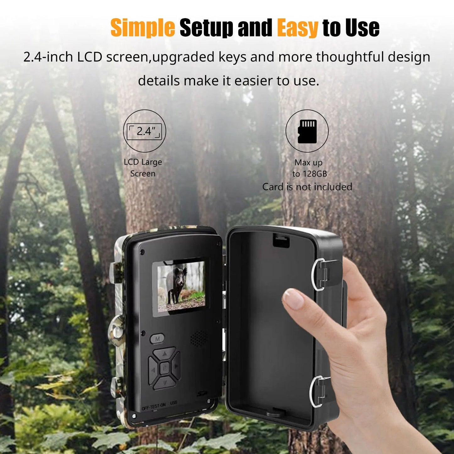 Night Vision Trail Camera, 16MP 1080p Hunting Game Camera with 0.6s Trigger and Infrared Night Vision for Wildlife & Deer Scouting