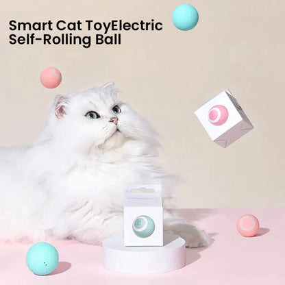 2-in-1 Interactive Cat Toy, Smart Automatic Moving Ball with Obstacle Avoidance for Indoor Cats and Kittens, 2 Colors