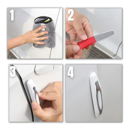 Car Door Protection Strips, 4 Pack Rubber Edge Guards for Door, Bumper and Mirror Anti-Scratch, 3 Colors