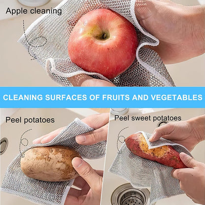 Steel Wire Cleaning Cloths, 20 Pack Double-Layer Metal Scrubber Dishcloths for Pots, Pans and Non-Stick Cookware