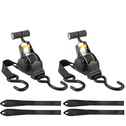 Retractable Ratchet Straps, 2 Pack Self-Winding Tie-Down Straps for Roof Rack, Trailer, Truck Bed and Cargo