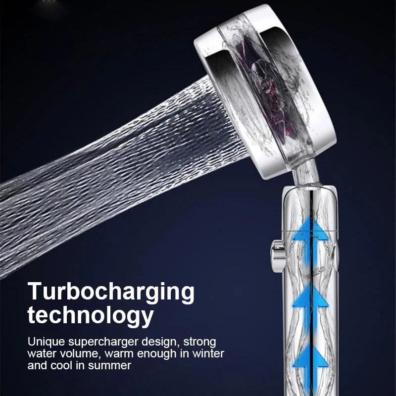 360 High-Pressure Shower Head, Water-Saving Handheld Shower Head with Filter and Massage Spray for Low Pressure, 5 Colors
