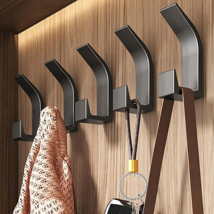 Self-Adhesive Wall Hooks, 5 Pack Heavy-Duty Adhesive Coat Hooks for Wall, No Drill, for Entryway and Bathroom