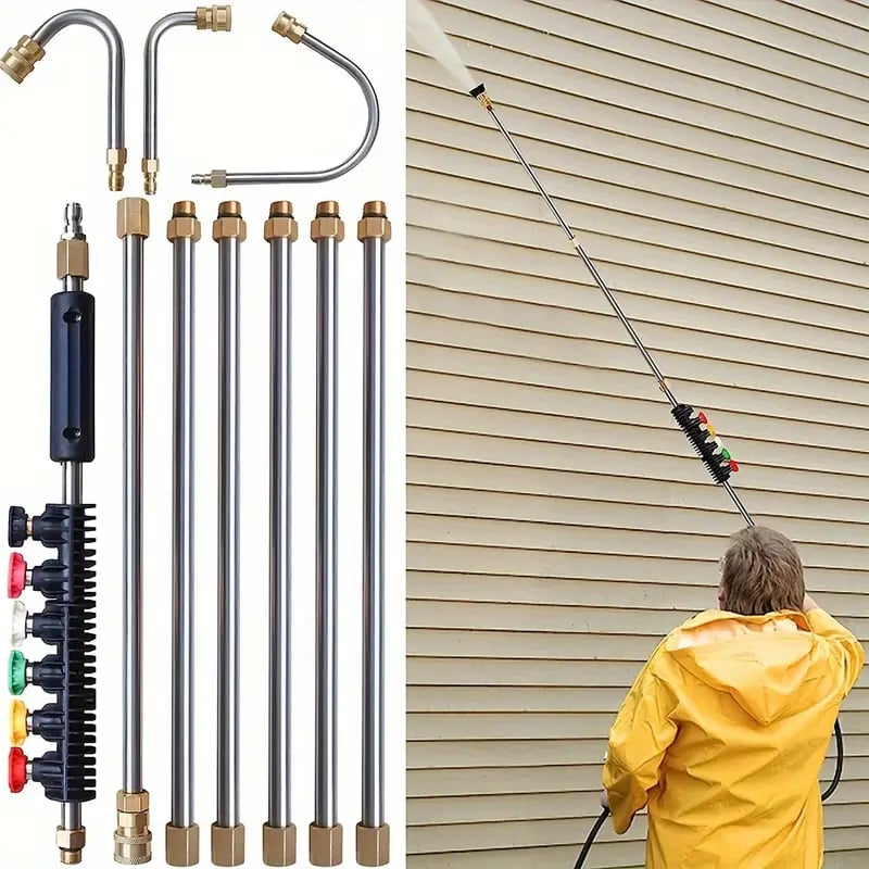 Telescoping Pressure Washer Wand Set, 8-10 ft Extendable Power Washer Wand for Roof, Gutter and Wall Cleaning, 4000 PSI