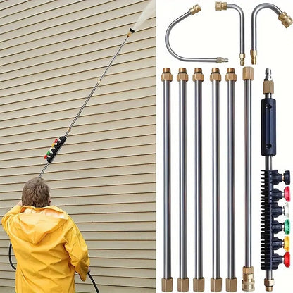 Telescoping Pressure Washer Wand Set, 8-10 ft Extendable Power Washer Wand for Roof, Gutter and Wall Cleaning, 4000 PSI