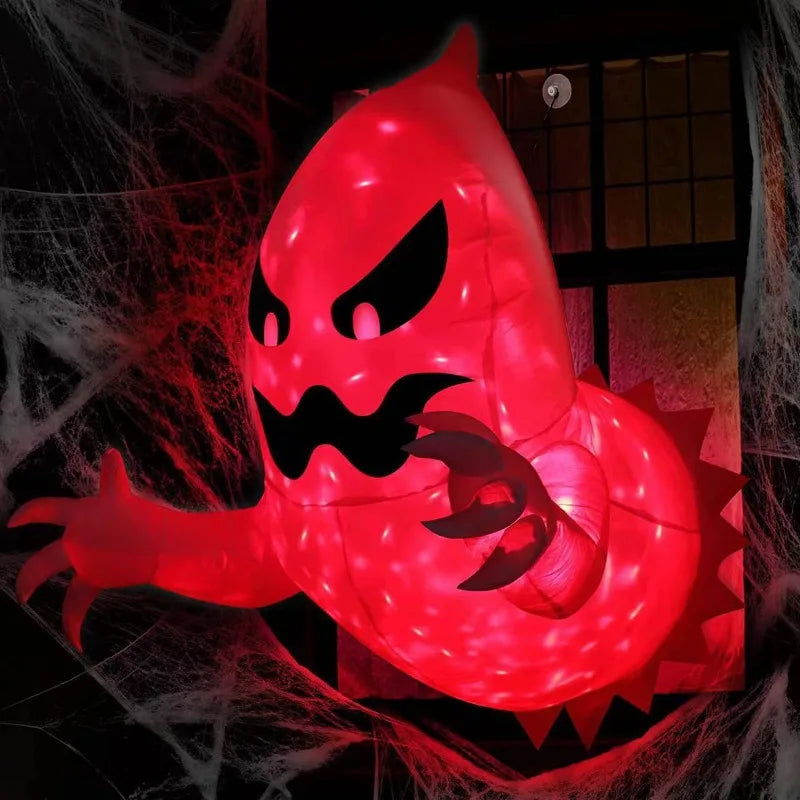 Inflatable Halloween Ghost, 4.59 ft Light-Up Blow-Up Ghost Yard Decoration with Built-In Blower for Indoor & Outdoor