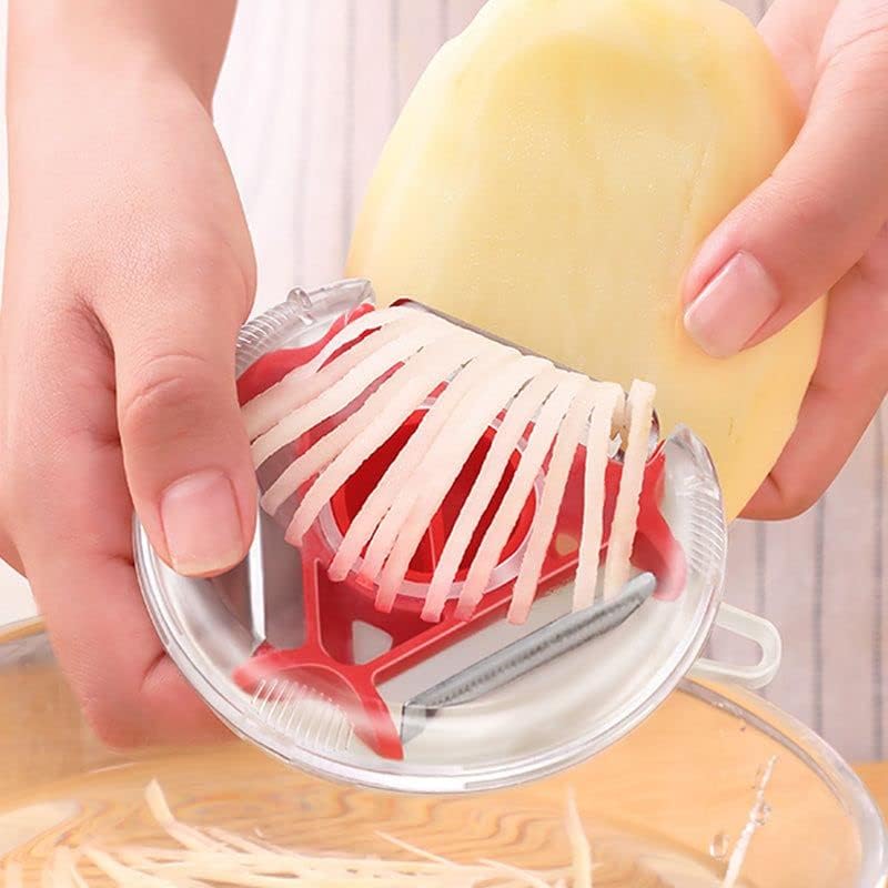Vegetable Peeler Shredder, 2-in-1 Stainless Steel Peeler and Julienne Grater for Potato, Carrot and Cucumber Prep