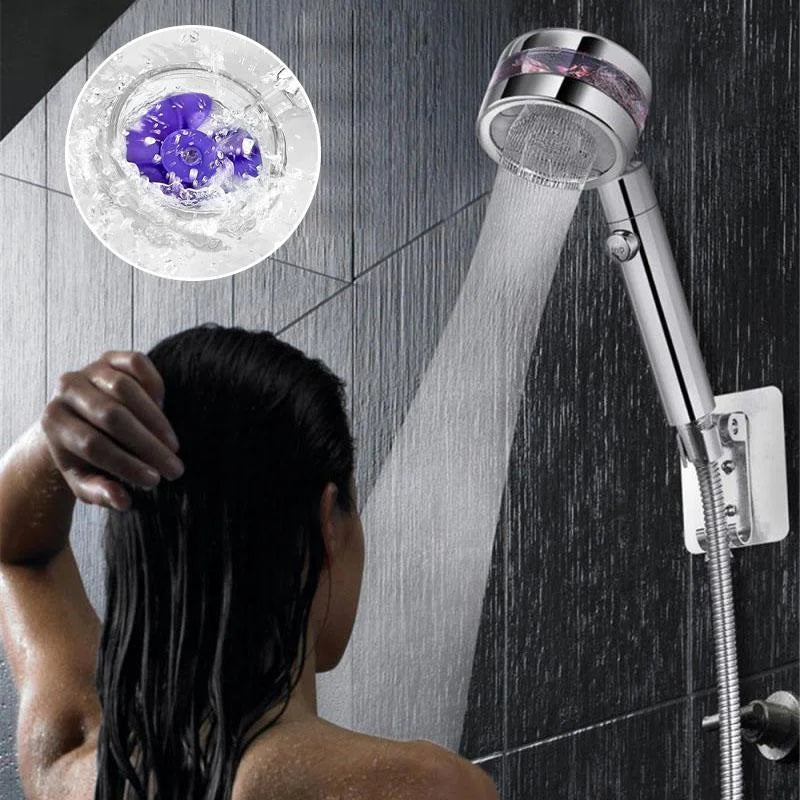 360 High-Pressure Shower Head, Water-Saving Handheld Shower Head with Filter and Massage Spray for Low Pressure, 5 Colors