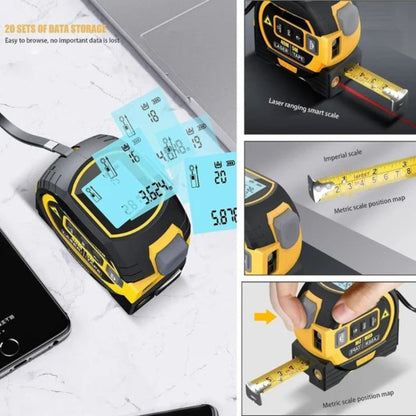 Infrared Laser Tape Measure, 2-in-1 Laser Distance Meter with 16.4ft Tape and Backlit LCD for Construction & DIY, 2 Colors
