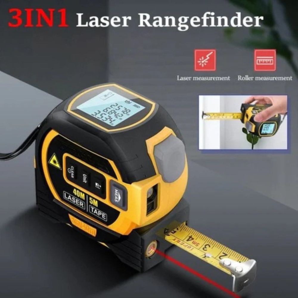 Infrared Laser Tape Measure, 2-in-1 Digital Laser Distance Meter and Tape Measure with Display for Construction & DIY