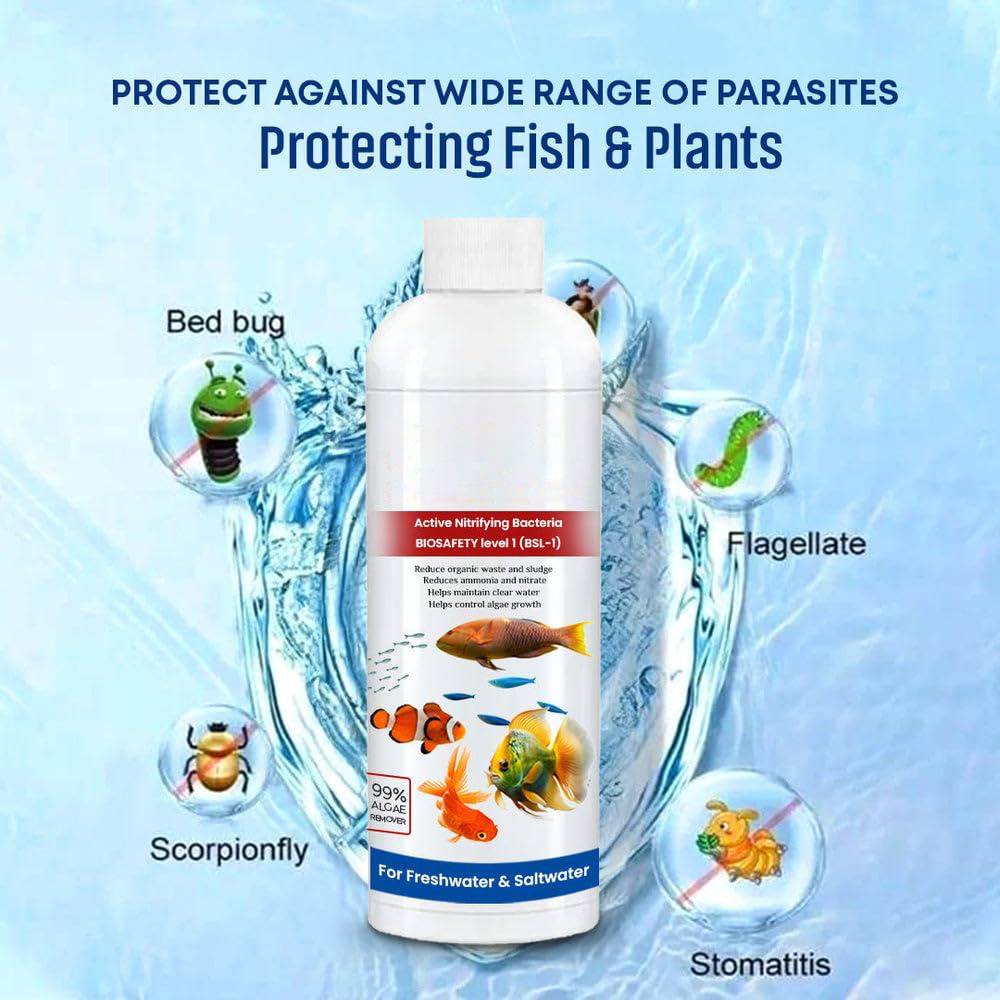 Fish Tank Cleaner Liquid, 3 Pack Aquarium Water Clarifier and pH Conditioner for Freshwater Fish Tanks