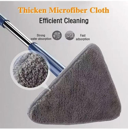 Triangular Spin Mop, 360-Degree Rotating Microfiber Mop for Corners, Walls and Ceilings, Wet and Dry Use, 2 Colors