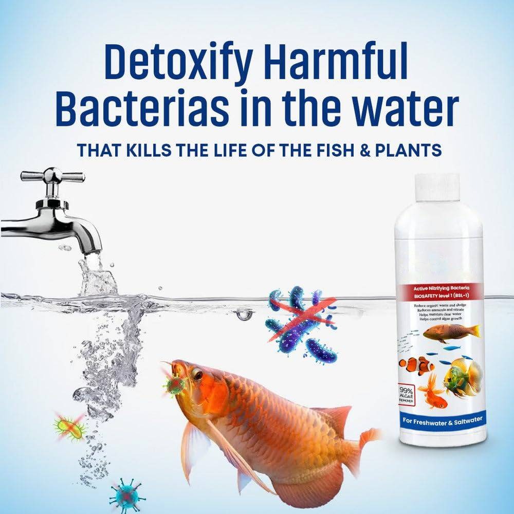 Fish Tank Cleaner Liquid, 3 Pack Aquarium Water Clarifier and pH Conditioner for Freshwater Fish Tanks