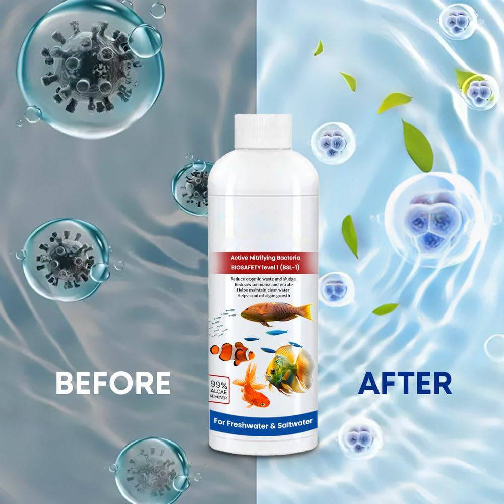 Fish Tank Cleaner Liquid, 3 Pack Aquarium Water Clarifier and pH Conditioner for Freshwater Fish Tanks