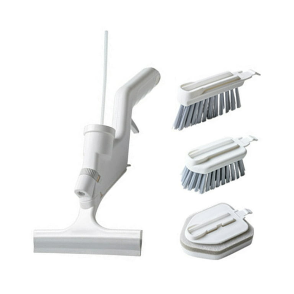 4-in-1 Bathroom Floor and Wall Cleaner, Modular Scrub Brush with Extension Handle for Tile, Floor and Wall Cleaning