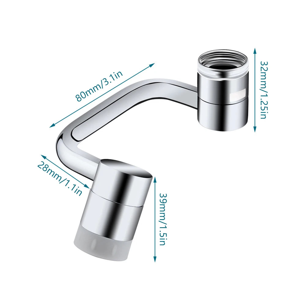 Rotating Faucet Extender, 1080-Degree Swivel Sink Sprayer with 2 Water Modes, Universal Kitchen & Bathroom Tap Aerator Attachment