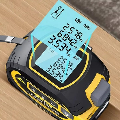 Laser Tape Measure, 2-in-1 Laser Distance Meter and Steel Tape with Digital Display and 20-Set Memory, 2 Colors
