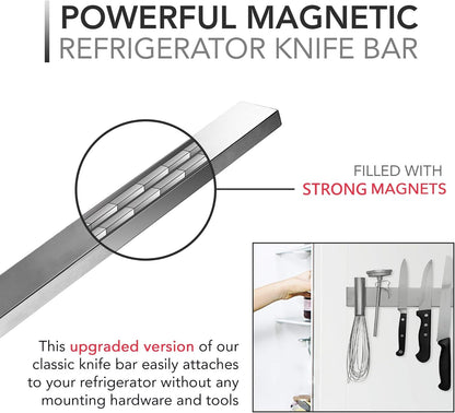 Magnetic Knife Holder, 14-Inch Stainless Steel Wall-Mounted Knife Strip and Magnetic Tool Bar for Kitchen Organization