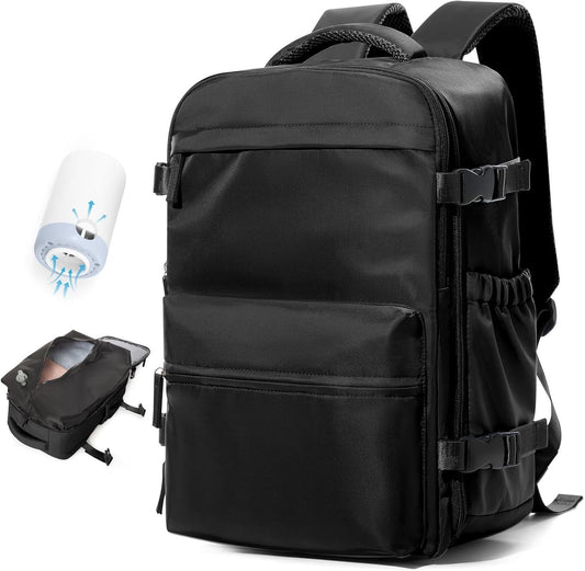 Compression Travel Backpack with Electric Pump, Expandable Vacuum Carry-On Bag with 17-Inch Laptop Compartment, 6 Colors