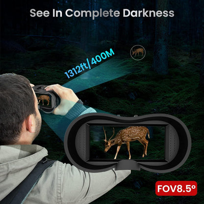 Night Vision Goggles, Rechargeable Infrared Binoculars with Camera and Dual HD Screens for Hunting and Camping