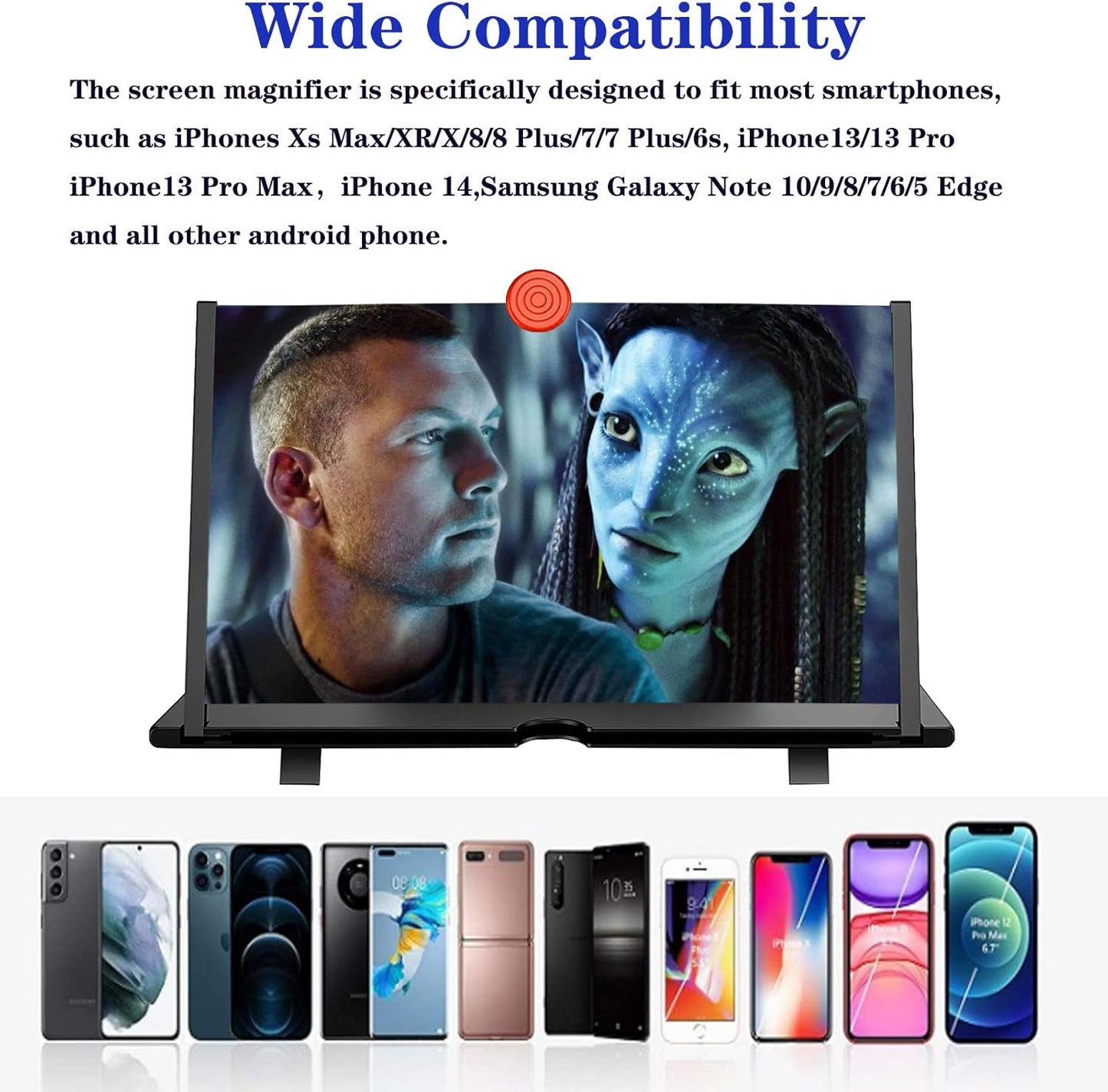 16-Inch Phone Screen Magnifier, 3D HD Movie Amplifier with Fresnel Lens for Smartphones, Foldable Video Screen Enlarger