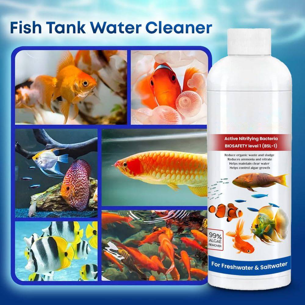Fish Tank Cleaner Liquid, 3 Pack Aquarium Water Clarifier and pH Conditioner for Freshwater Fish Tanks