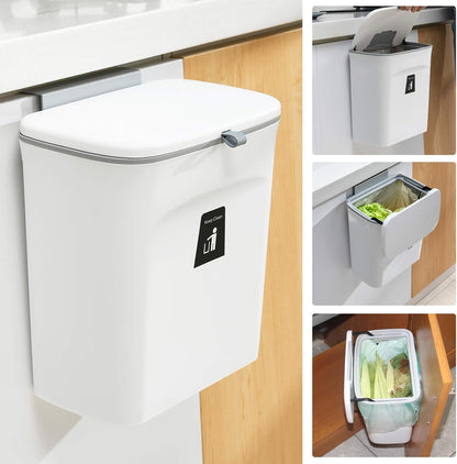 Kitchen Compost Bin, 2.4 Gallon Countertop Food Waste Caddy with Odor-Sealing Lid, No Filters Needed, Under Sink