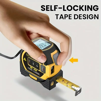 Laser Tape Measure, 2-in-1 Laser Distance Meter and Steel Tape with Digital Display and 20-Set Memory, 2 Colors