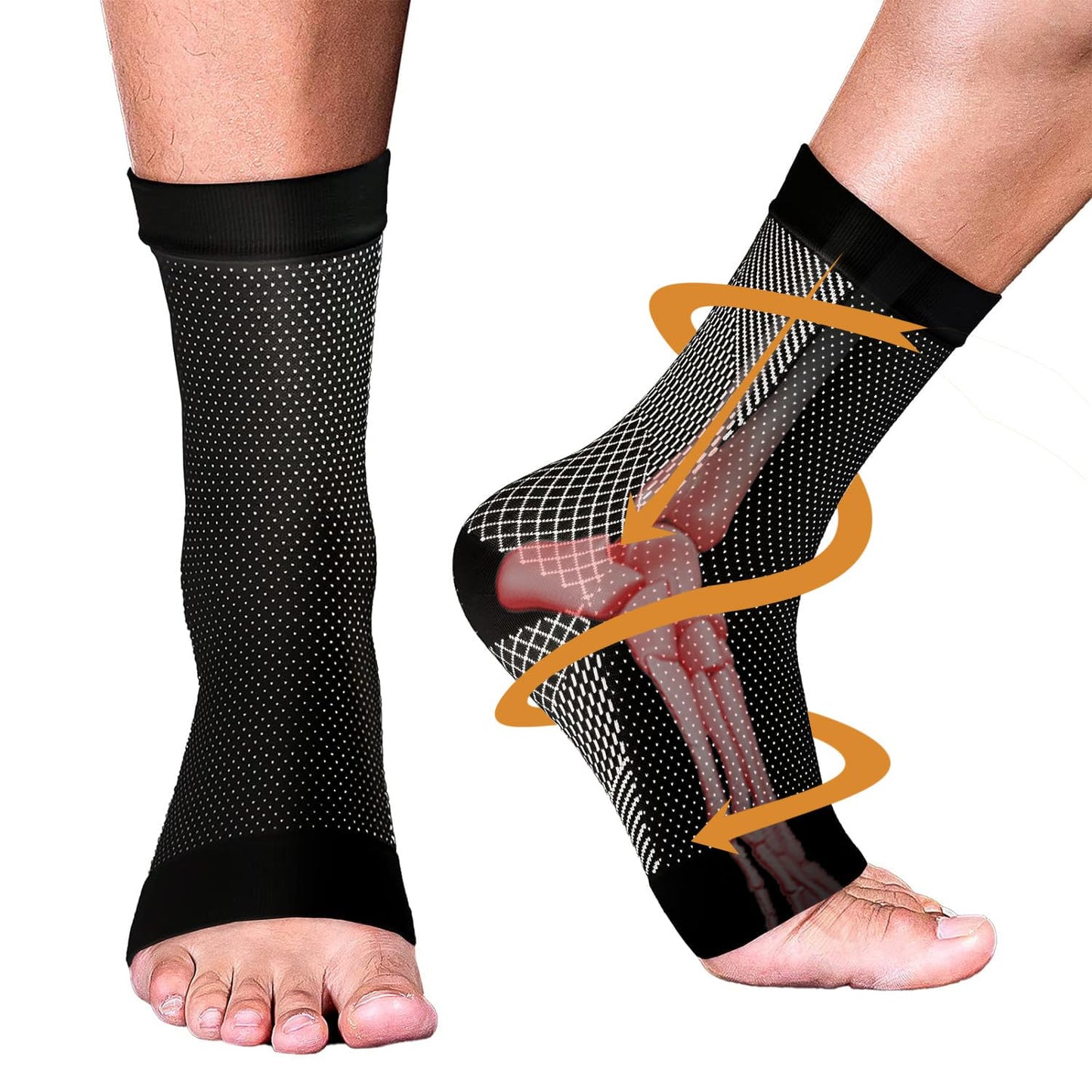 Compression Therapy Socks, 4 Pairs Graduated Compression Socks for Men and Women for Circulation and Swelling, 2 Sizes