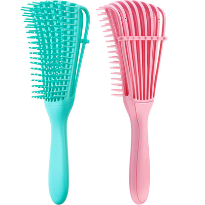 Curly Hair Detangling Brush, 2 Pack Detangler Brush for Natural, Textured, Curly and Coily Hair Types 3a to 4c