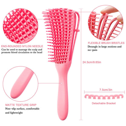 Curly Hair Detangling Brush, 2 Pack Detangler Brush for Natural, Textured, Curly and Coily Hair Types 3a to 4c