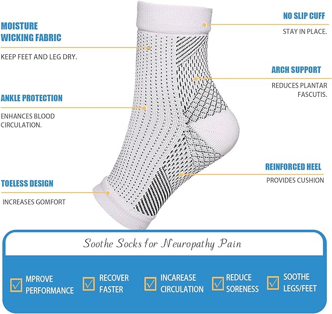 Compression Therapy Socks, 4 Pairs Graduated Compression Socks for Men and Women for Circulation and Swelling, 2 Sizes